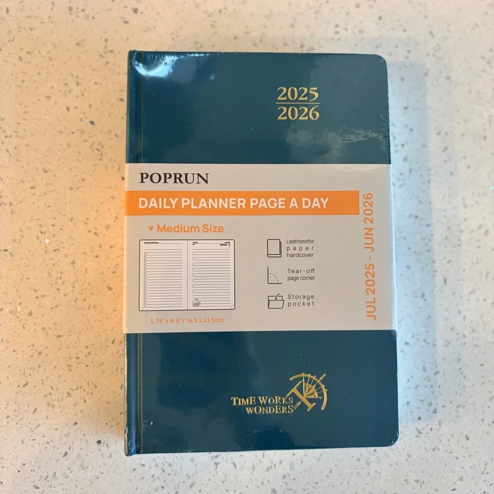 New Leather Daily Planner 2025-2026